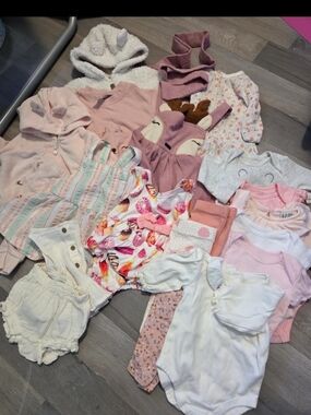 Baby Girls Clothing Lot in Pink, White & Cream
